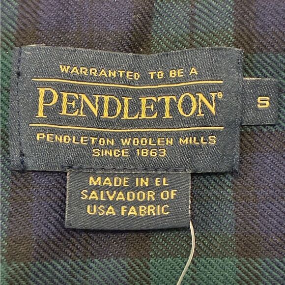 NWT PENDLETON NWT 100% Wool Blackwatch Tartan Plaid Shirt Blue Green Women’s Sm - Picture 3 of 6
